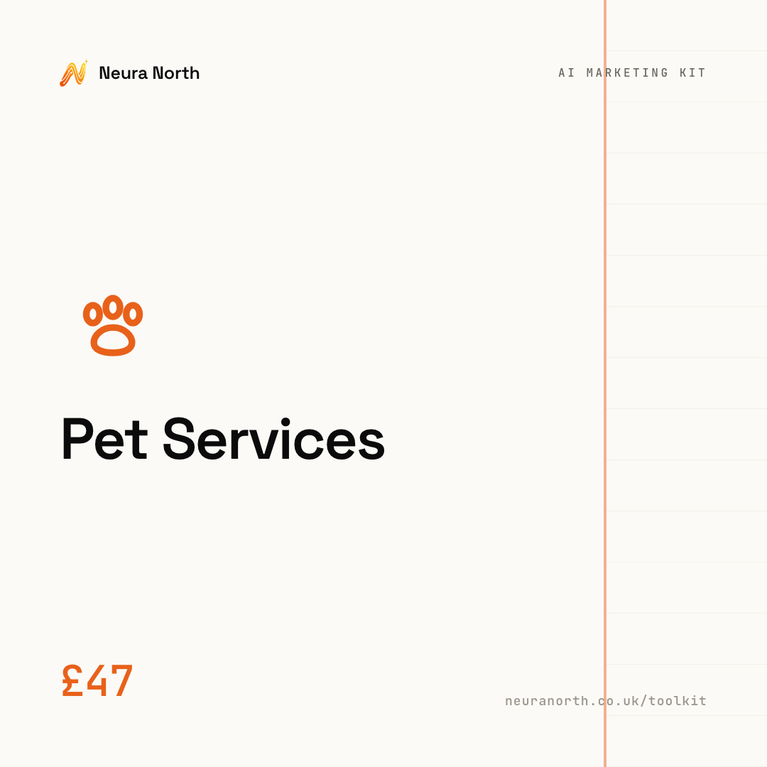 The AI Marketing & Image Kit for Pet Services, £47